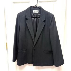 Forecaster of Boston Blazer Vintage Black Wool Lined Coat Women's Size 11 12
